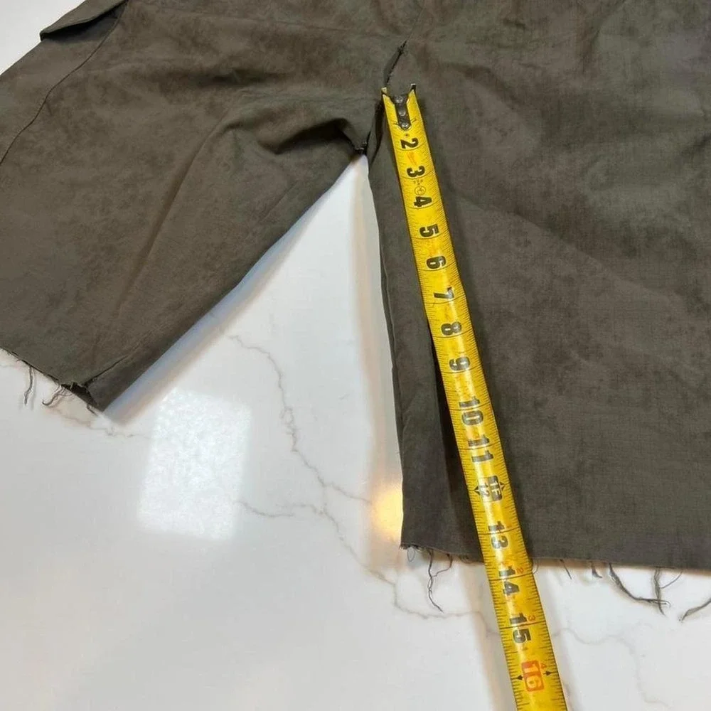 The North Face Distressed Cargo Shorts Brown Raw Hem Gorpcore Streetwear